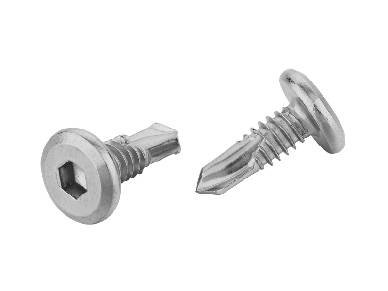 Flat head hexagon drill screw